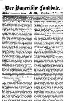 Der Bayerische Landbote Donnerstag 25. Februar 1858