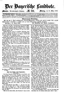 Der Bayerische Landbote Montag 29. März 1858