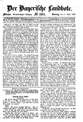 Der Bayerische Landbote Sonntag 11. April 1858
