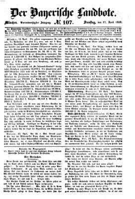 Der Bayerische Landbote Samstag 17. April 1858