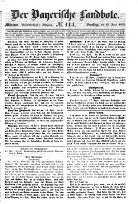 Der Bayerische Landbote Samstag 24. April 1858