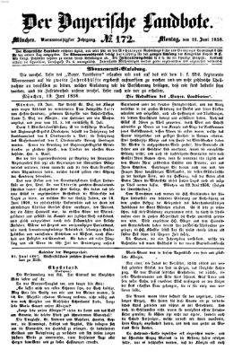 Der Bayerische Landbote Montag 21. Juni 1858