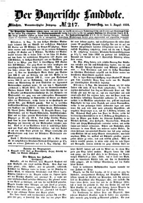 Der Bayerische Landbote Donnerstag 5. August 1858