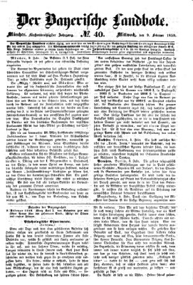 Der Bayerische Landbote Mittwoch 9. Februar 1859