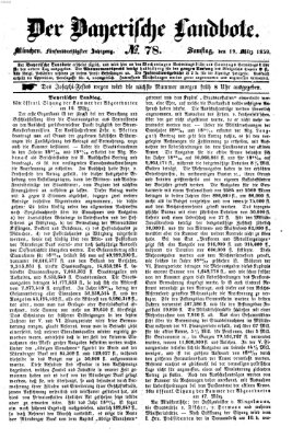 Der Bayerische Landbote Samstag 19. März 1859