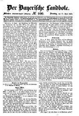 Der Bayerische Landbote Sonntag 10. April 1859
