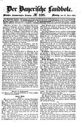 Der Bayerische Landbote Montag 18. April 1859