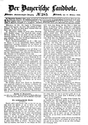 Der Bayerische Landbote Mittwoch 12. Oktober 1859