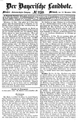 Der Bayerische Landbote Mittwoch 16. November 1859