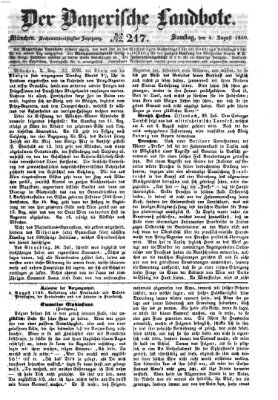 Der Bayerische Landbote Samstag 4. August 1860