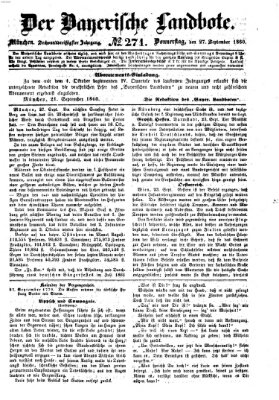 Der Bayerische Landbote Donnerstag 27. September 1860