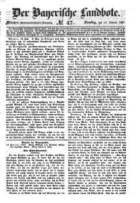 Der Bayerische Landbote Samstag 16. Februar 1861