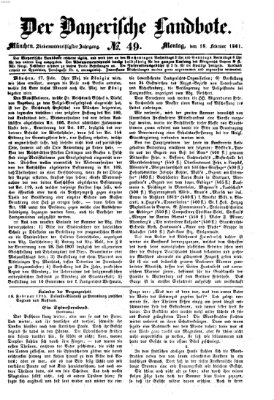 Der Bayerische Landbote Montag 18. Februar 1861