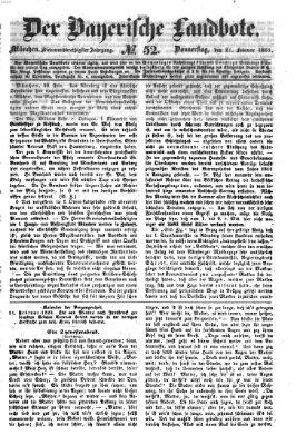 Der Bayerische Landbote Donnerstag 21. Februar 1861