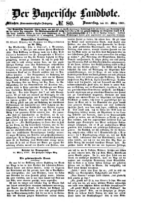 Der Bayerische Landbote Donnerstag 21. März 1861