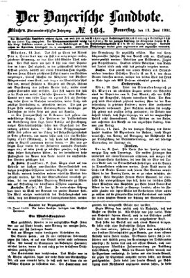 Der Bayerische Landbote Donnerstag 13. Juni 1861