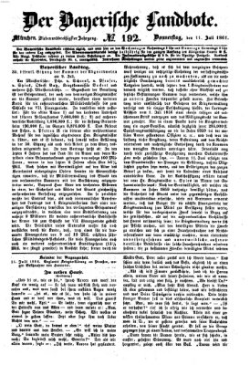 Der Bayerische Landbote Donnerstag 11. Juli 1861