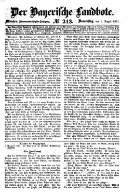 Der Bayerische Landbote Donnerstag 1. August 1861