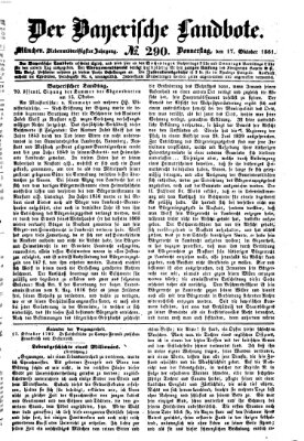 Der Bayerische Landbote Donnerstag 17. Oktober 1861