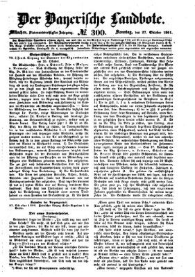 Der Bayerische Landbote Sonntag 27. Oktober 1861