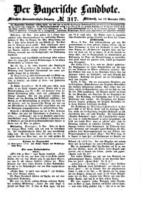 Der Bayerische Landbote Mittwoch 13. November 1861