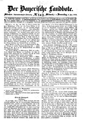 Der Bayerische Landbote Donnerstag 2. Januar 1862