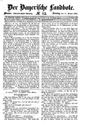 Der Bayerische Landbote Sonntag 12. Januar 1862