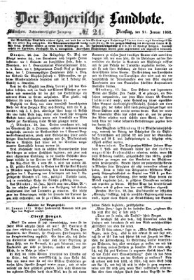 Der Bayerische Landbote Dienstag 21. Januar 1862