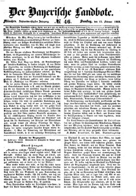 Der Bayerische Landbote Samstag 15. Februar 1862
