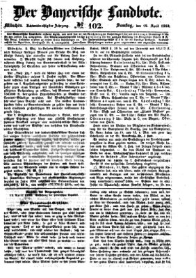 Der Bayerische Landbote Samstag 12. April 1862