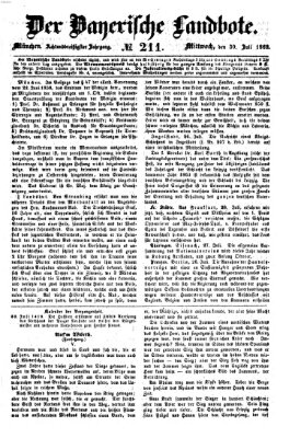 Der Bayerische Landbote Mittwoch 30. Juli 1862