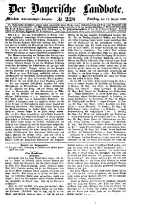 Der Bayerische Landbote Samstag 16. August 1862