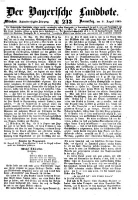 Der Bayerische Landbote Donnerstag 21. August 1862