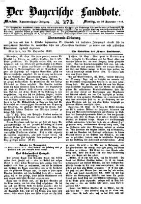 Der Bayerische Landbote Montag 29. September 1862