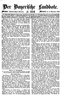 Der Bayerische Landbote Mittwoch 12. November 1862