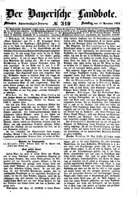 Der Bayerische Landbote Samstag 15. November 1862