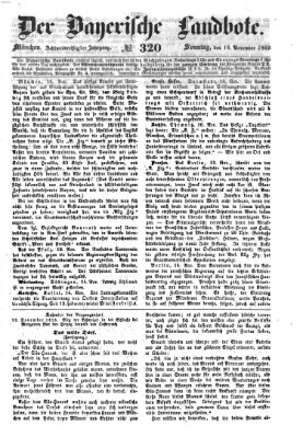 Der Bayerische Landbote Sonntag 16. November 1862