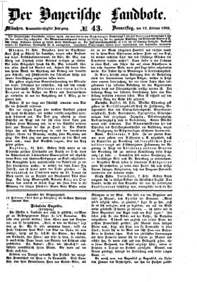 Der Bayerische Landbote Donnerstag 12. Februar 1863