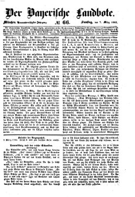 Der Bayerische Landbote Samstag 7. März 1863