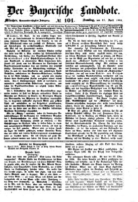 Der Bayerische Landbote Samstag 11. April 1863