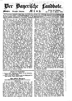 Der Bayerische Landbote Samstag 2. Januar 1864
