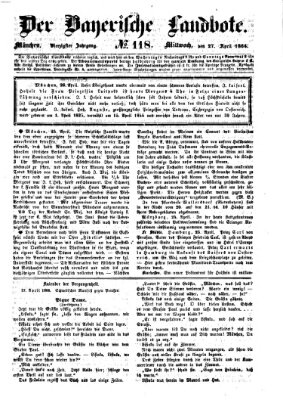 Der Bayerische Landbote Mittwoch 27. April 1864