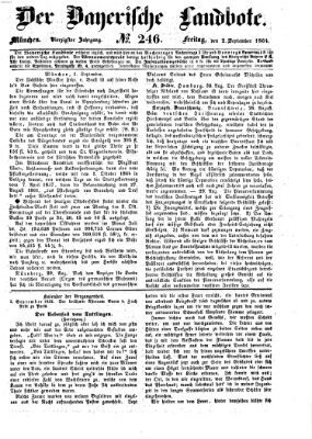 Der Bayerische Landbote Freitag 2. September 1864