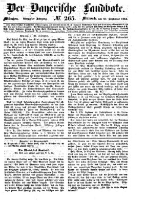 Der Bayerische Landbote Mittwoch 21. September 1864