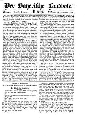Der Bayerische Landbote Mittwoch 12. Oktober 1864