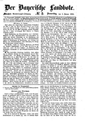 Der Bayerische Landbote Donnerstag 5. Januar 1865