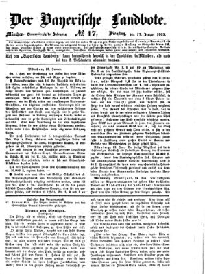 Der Bayerische Landbote Dienstag 17. Januar 1865