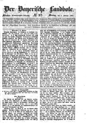 Der Bayerische Landbote Montag 6. Februar 1865