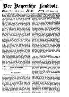 Der Bayerische Landbote Montag 20. Februar 1865