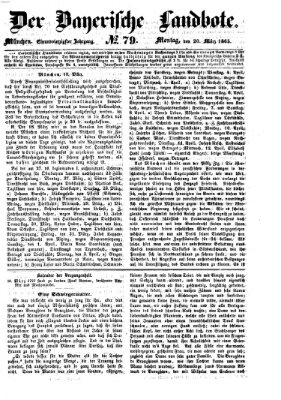 Der Bayerische Landbote Montag 20. März 1865